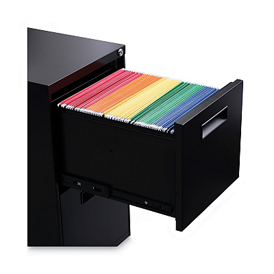 Alera File Pedestal, Left or Right, 2 Legal/Letter-Size File Drawers, Black, 14.96" x 19.29" x 27.75" (ALEPAFFBL)