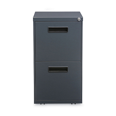 Alera File Pedestal, Left or Right, 2 Legal/Letter-Size File Drawers, Charcoal, 14.96" x 19.29" x 27.75" (ALEPAFFCH)