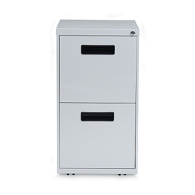Alera File Pedestal, Left or Right, 2 Legal/Letter-Size File Drawers, Light Gray, 14.96" x 19.29" x 27.75" (ALEPAFFLG)
