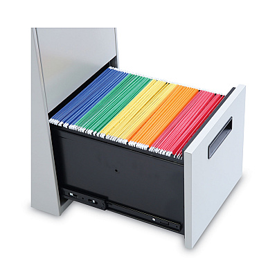 Alera File Pedestal, Left or Right, 2 Legal/Letter-Size File Drawers, Light Gray, 14.96" x 19.29" x 27.75" (ALEPAFFLG)