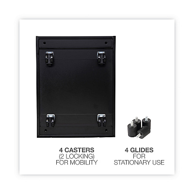 Alera File Pedestal with Full-Length Pull, Left or Right, 3-Drawers: Box/Box/File, Legal/Letter, Black, 14.96" x 19.29" x 27.75" (ALEPBBBFBL)