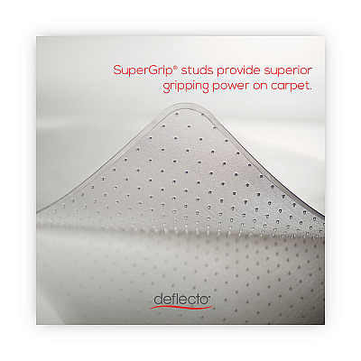 deflecto DuraMat Moderate Use Chair Mat, Low Pile Carpet, Roll, 36 x 48, Lipped, Clear (DEFCM13113COM)