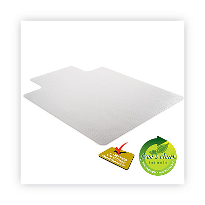 deflecto DuraMat Moderate Use Chair Mat, Low Pile Carpet, Roll, 36 x 48, Lipped, Clear (DEFCM13113COM)