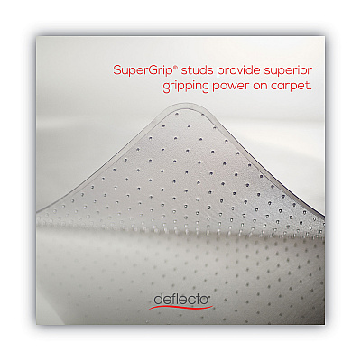 deflecto SuperMat Frequent Use Chair Mat, Med Pile Carpet, Roll, 36 x 48, Lipped, Clear (DEFCM14113COM)