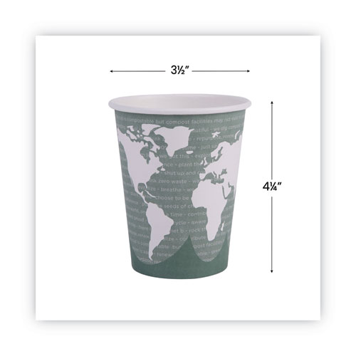 Eco-Products World Art Renewable and Compostable Hot Cups, 12 oz, Gray, 50/Pack (EPBHC12WAPK)