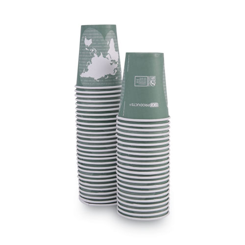 Eco-Products World Art Renewable and Compostable Hot Cups, 12 oz, Gray, 50/Pack (EPBHC12WAPK)