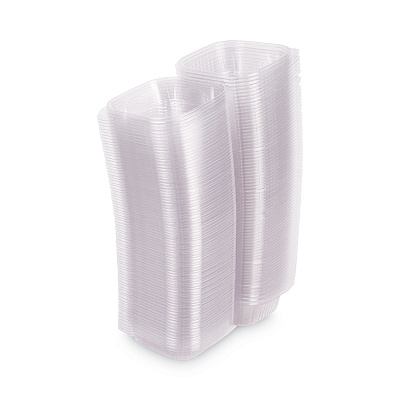 Eco-Products Renewable and Compostable Clear Clamshell Hinged Food Containers, 6 x 6 x 3, Plastic, 80/Pack, 3 Packs/Carton (ECOEPLC6)