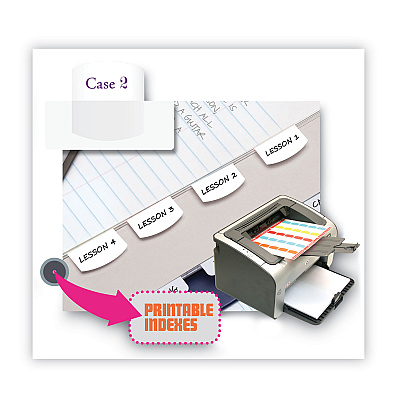 Redi-Tag Laser Printable Index Tabs, 1/5-Cut, White, 1.13" Wide, 100/Pack (RTG33117)