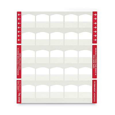 Redi-Tag Laser Printable Index Tabs, 1/5-Cut, White, 1.13" Wide, 100/Pack (RTG33117)