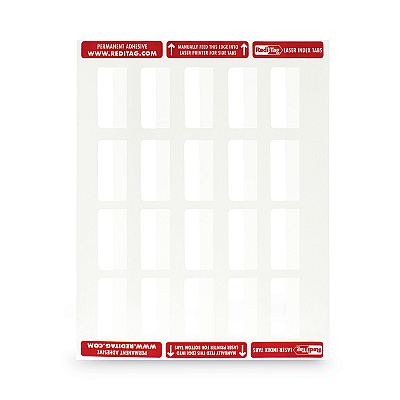 Redi-Tag Laser Printable Index Tabs, 1/5-Cut, White, 2" Wide, 300/Pack (RTG39170)