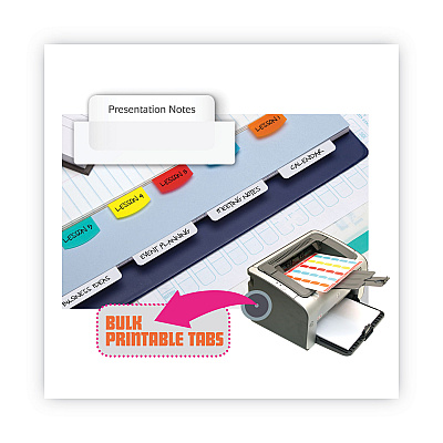 Redi-Tag Laser Printable Index Tabs, 1/5-Cut, White, 2" Wide, 300/Pack (RTG39170)
