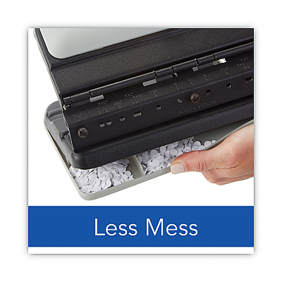 Swingline 32-Sheet Easy Touch Two- to Three-Hole Punch with Cintamatic Centering, 9/32" Holes, Black/Gray (SWI74300)