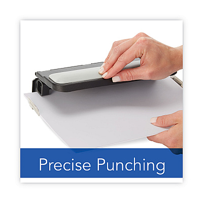 Swingline 32-Sheet Easy Touch Two- to Three-Hole Punch with Cintamatic Centering, 9/32" Holes, Black/Gray (SWI74300)