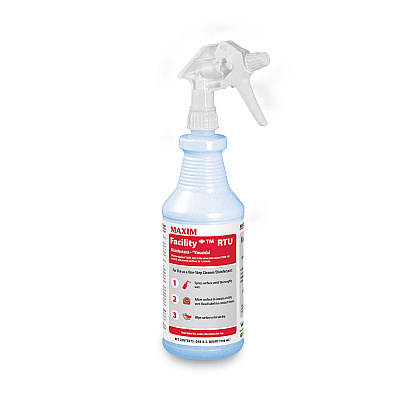 Maxim Facility+ RTU Disinfectant, Safe-to-Ship, Unscented, 32 oz, 6/Carton (MLB04640086)