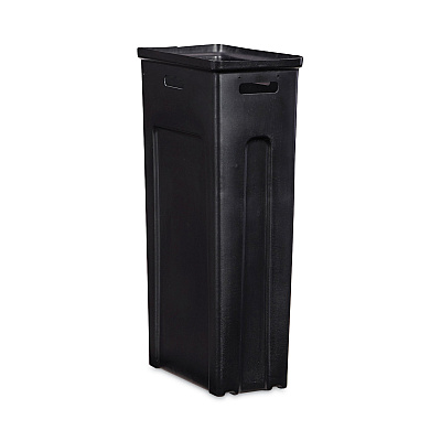 Rubbermaid Commercial Sustain Decorative Refuse with Recycling Lid, 15 gal, Metal/Plastic, Black/Green (RCP2078991)