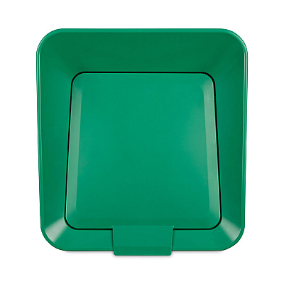Rubbermaid Commercial Sustain Decorative Refuse with Recycling Lid, 23 gal, Metal/Plastic, Black/Green (RCP2078992)
