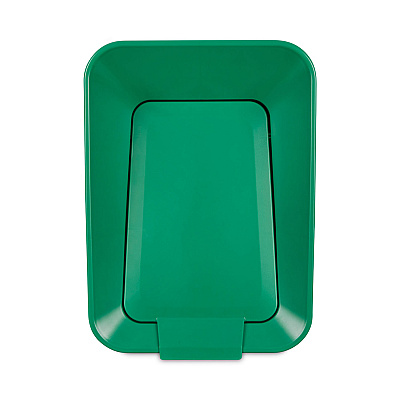 Rubbermaid Commercial Sustain Decorative Refuse with Recycling Lid, 15 gal, Metal/Plastic, Black/Green (RCP2078991)