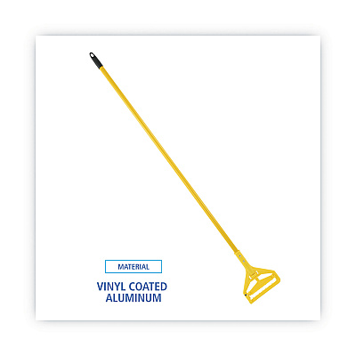 Boardwalk Quick Change Side-Latch Plastic Mop Head Handle, 60" Aluminum Handle, Yellow (BWK620)
