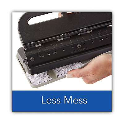 Swingline 24-Sheet Easy Touch Two- to Seven-Hole Precision-Pin Punch, 9/32" Holes, Black (SWI74150)