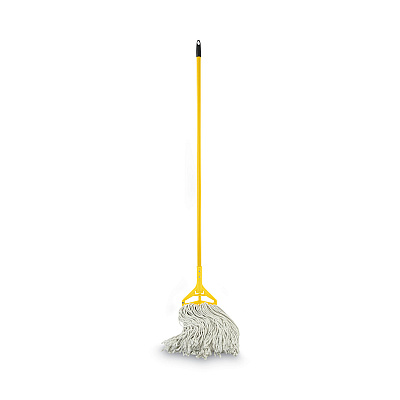 Boardwalk Quick Change Side-Latch Plastic Mop Head Handle, 60" Aluminum Handle, Yellow (BWK620)