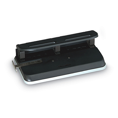 Swingline 24-Sheet Easy Touch Two- to Seven-Hole Precision-Pin Punch, 9/32" Holes, Black (SWI74150)