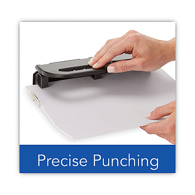 Swingline 24-Sheet Easy Touch Two- to Seven-Hole Precision-Pin Punch, 9/32" Holes, Black (SWI74150)