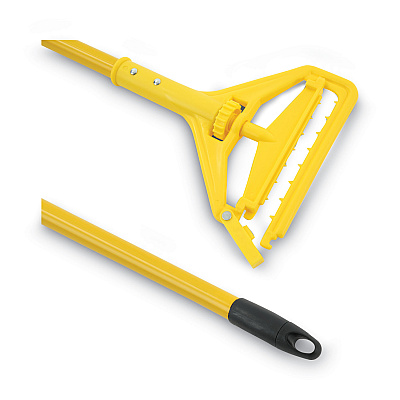 Boardwalk Quick Change Side-Latch Plastic Mop Head Handle, 60" Aluminum Handle, Yellow (BWK620)