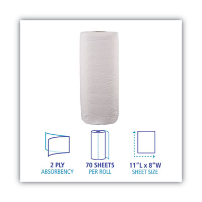 Boardwalk Kitchen Roll Towel, 2-Ply, 11 x 8, White, 70/Roll, 30 Rolls/Carton (BWK6278B)
