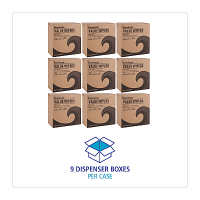 Boardwalk DRC Wipers, 9.33 x 16.5, White, 100 Dispenser Packs, 9 Dispenser Packs/Carton (BWKV030IDW2)
