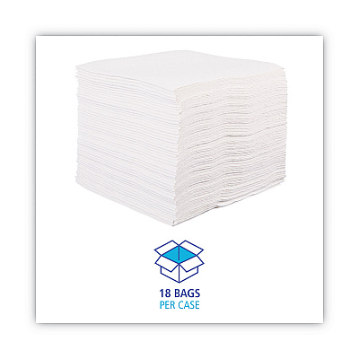 Boardwalk DRC Wipers, 12 x 13, White, 56 Bag, 18 Bags/Carton (BWKV040QPW)