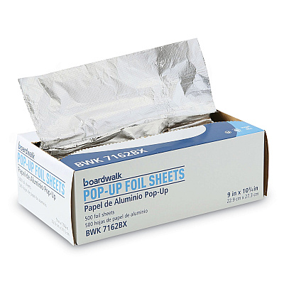 Boardwalk Standard Aluminum Foil Pop-Up Sheets, 63 Gauge, 9 x 10.75, 500 Sheets/Box (BWK7162BX)