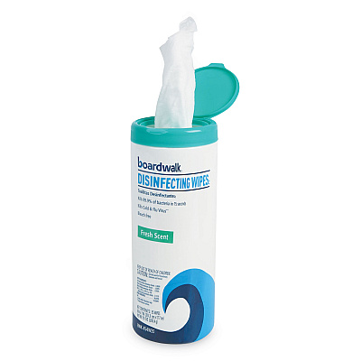 Boardwalk Disinfecting Wipes, 7 x 8, Fresh Scent, 35/Canister, 12 Canisters/Carton (BWK454W35)