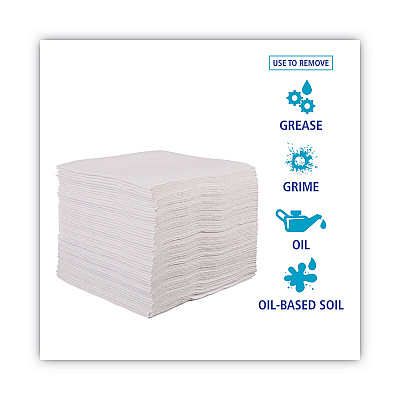 Boardwalk DRC Wipers, 12 x 13, White, 90 Bag, 12 Bags/Carton (BWKV030QPW)