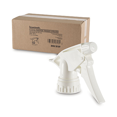 Boardwalk Trigger Sprayer 300ES, 9.5" Tube, Fits oz Bottles, White, 24/Carton (BWK58109)