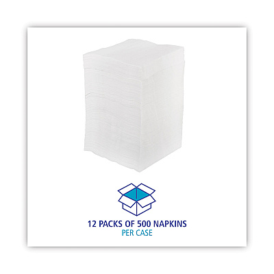 Boardwalk 1/4-Fold Lunch Napkins, 1-Ply, 11.8" x 11.2", White, 6,000/Carton (BWK8310W)