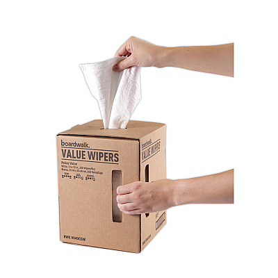 Boardwalk DRC Wipers, Centerpull, 10 x 12, White, 200/Carton (BWKV040CGW)