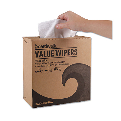 Boardwalk DRC Wipers, 9.33 x 16.5, White, 100 Dispenser Packs, 9 Dispenser Packs/Carton (BWKV030IDW2)