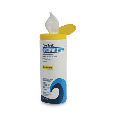 Boardwalk Disinfecting Wipes, 7 x 8, Lemon Scent, 35/Canister, 12 Canisters/Carton (BWK455W35)
