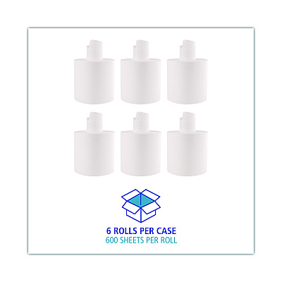 Boardwalk Center-Pull Roll Towels, 2-Ply, 7.6 x 8.9, White, 600/Roll, 6/Carton (BWK410321)