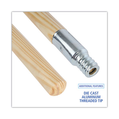 Boardwalk Metal Tip Threaded Hardwood Broom Handle, 0.94" dia x 60", Natural (BWK136)