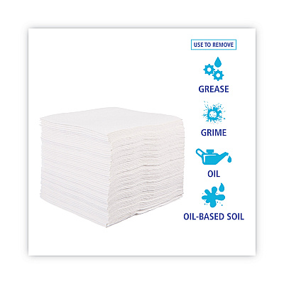 Boardwalk DRC Wipers, 12 x 13, White, 56 Bag, 18 Bags/Carton (BWKV040QPW)