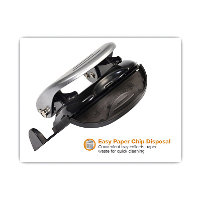 Bostitch 20-Sheet EZ Squeeze Two-Hole Punch, 9/32" Holes, Black/Silver (ACI2310)