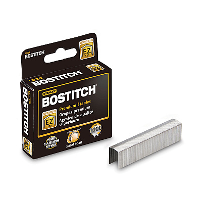 Bostitch EZ Squeeze B8 PowerCrown Premium Staples, 0.5" Leg, 0.5" Crown, Steel, 1,000/Box (BOSSTCR130XHC1M)