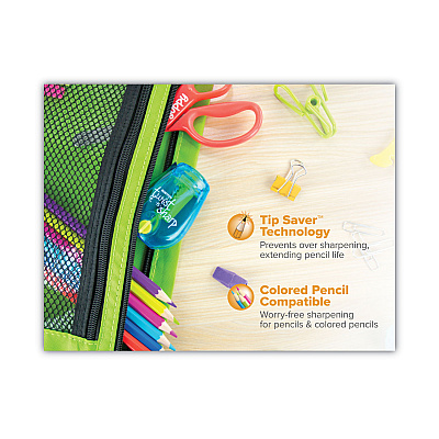 Bostitch Twist-n-Sharp Pencil Sharpener, One-Hole, 3.5 x 1.25 x 5.5, Assorted Colors, 3/Box (BOSPS1ADJ3PK)