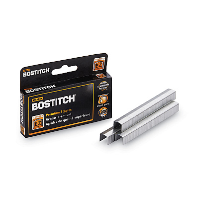 Bostitch EZ Squeeze B8 PowerCrown Premium Staples, 0.38" Leg, 0.5" Crown, Steel, 1,200/Box (BOSSTCR75XHC1M)