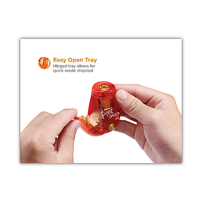 Bostitch Twist-n-Sharp Pencil Sharpener, One-Hole, 3.5 x 1.25 x 5.5, Assorted Colors, 3/Box (BOSPS1ADJ3PK)
