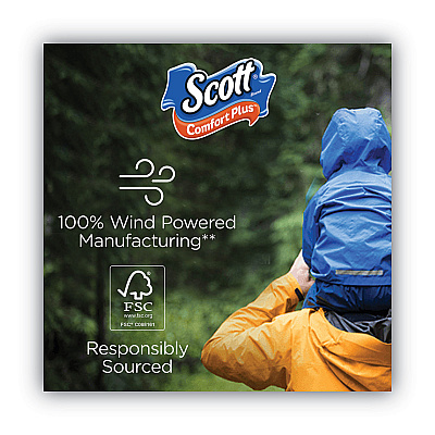 Scott ComfortPlus Toilet Paper, Double Roll, Bath Tissue, Septic Safe, 1-Ply, White, 231 Sheets/Roll, 12 Rolls/Pack, 4 Packs/Carton (KCC47618)