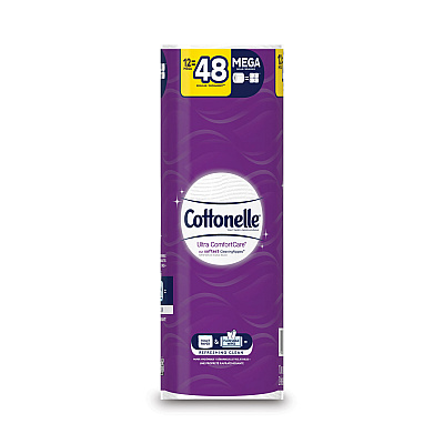 Cottonelle Ultra ComfortCare Toilet Paper, Soft Tissue, Mega Rolls, Septic Safe, 2 Ply, White, 284 Sheets/Roll, 12 Rolls/Pack (KCC48596)