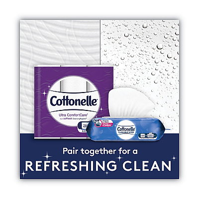 Cottonelle Ultra ComfortCare Toilet Paper, Soft Tissue, Mega Rolls, Septic Safe, 2 Ply, White, 284 Sheets/Roll, 12 Rolls/Pack (KCC48596)