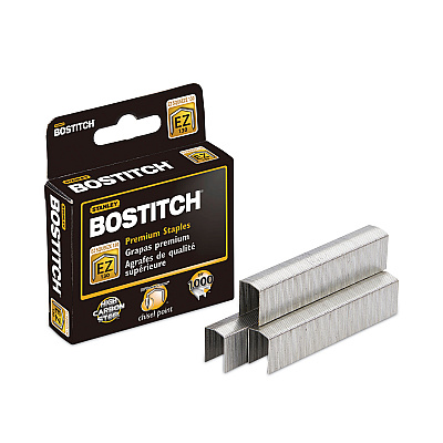 Bostitch EZ Squeeze B8 PowerCrown Premium Staples, 0.5" Leg, 0.5" Crown, Steel, 1,000/Box (BOSSTCR130XHC1M)